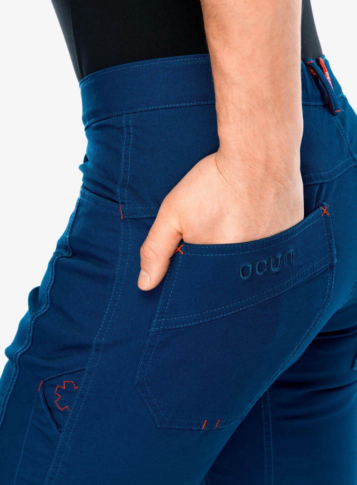 Escalade homme Ocún Honk Blue Opal 3D 95% coton 5% élasthanne renforcé YKK 6/7
