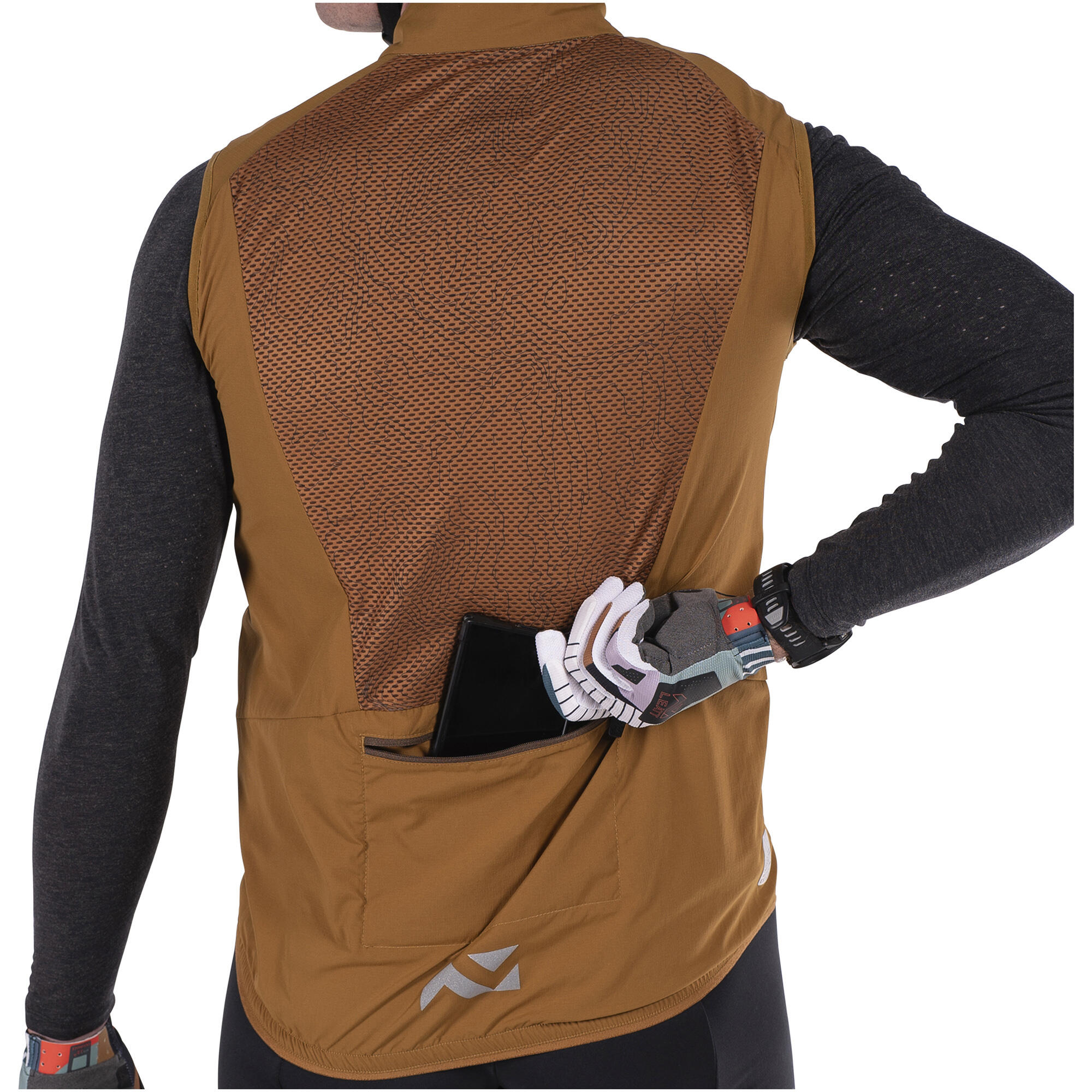 Gilet VTT Endurance 2.0 léger et coupe-vent Marron Homme 6/7