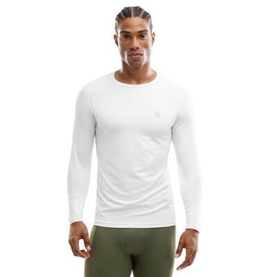 Heren fitness shirt met lange mouwen air wit