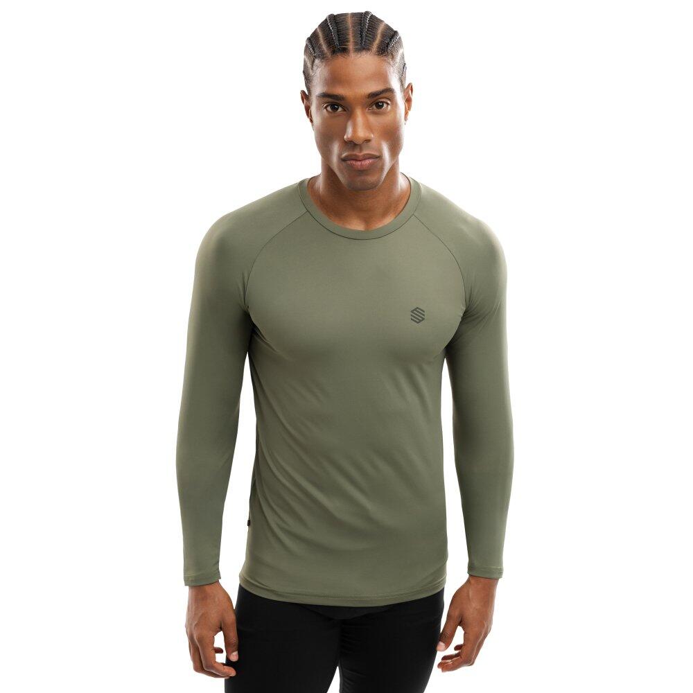 SIROKO Camisola de treino de manga comprida para homem Fitness Wild Verde