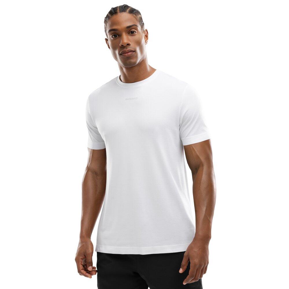 Men Fitness 's training short sleeve t-shirt Salt White