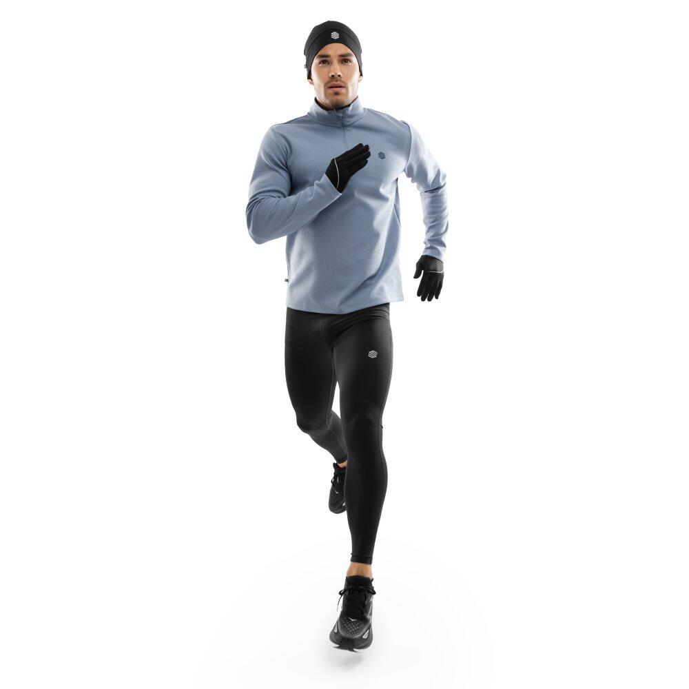 Felpa da allenamento da uomo con mezza zip Fitness Blur Blu 3/7
