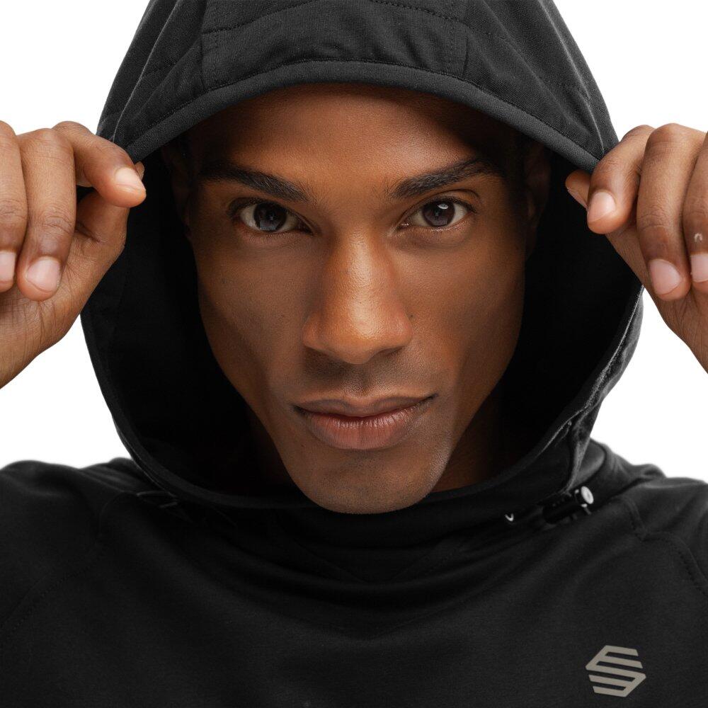 Sweat à capuche fitness homme Black Square Noir 4/8