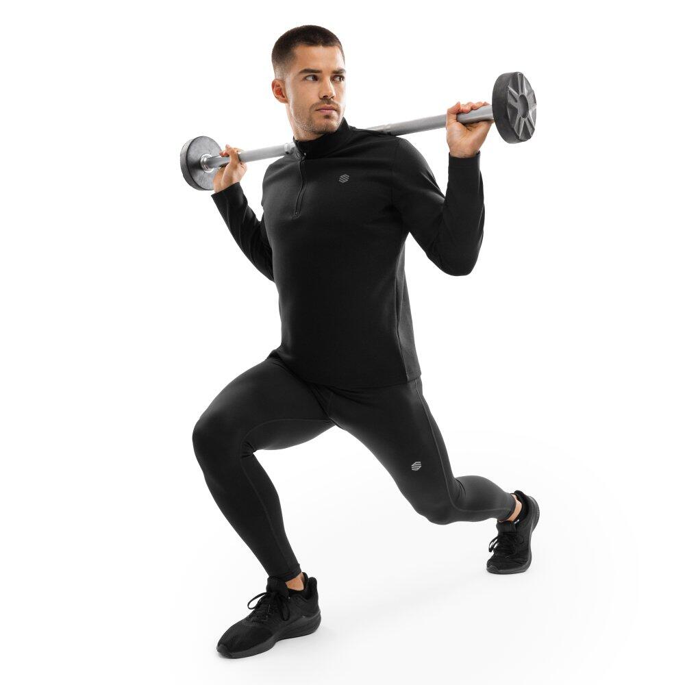 Pull fitness demi-zip homme Inter Noir 3/7