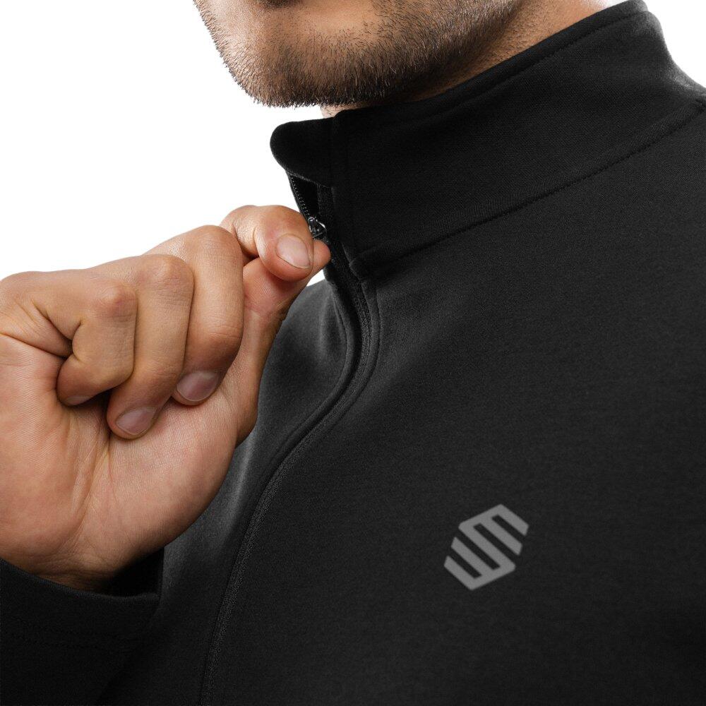 Pull fitness demi-zip homme Inter Noir 4/7