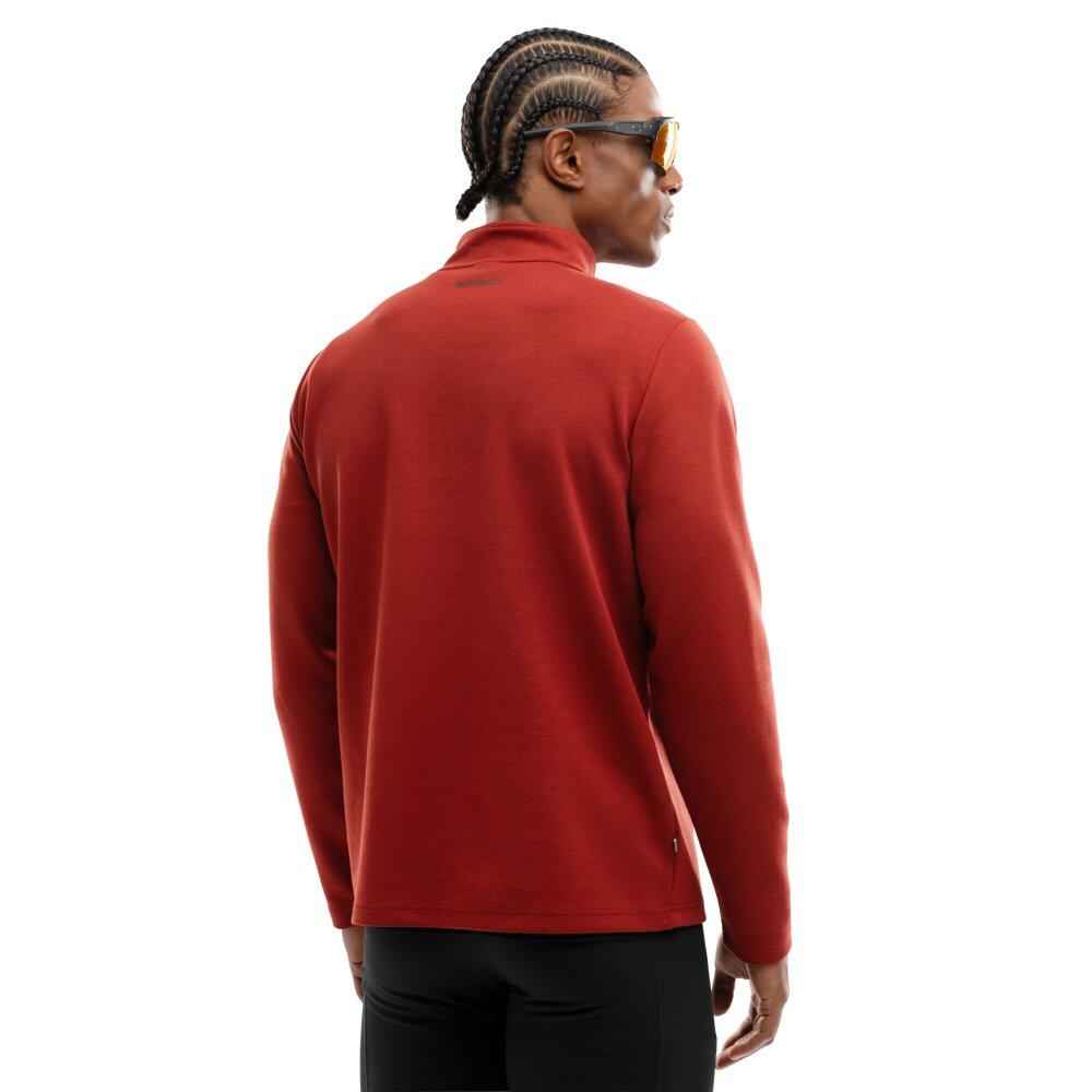 Herren Fitness trainings-sweatshirt halblanger reißverschluss Torch Rot 2/7