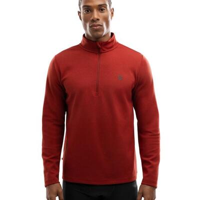 Heren fitness training sweatshirt met halve rits torch rood