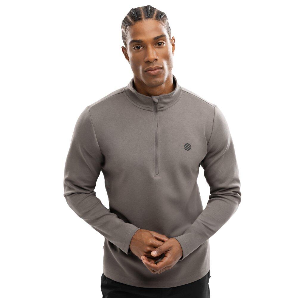 SIROKO Men Fitness 's half-zip training sweatshirt Troop Grey