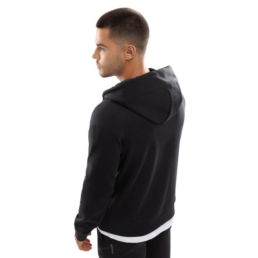 Sweat à capuche fitness zippé homme Intrepid Noir 2/7