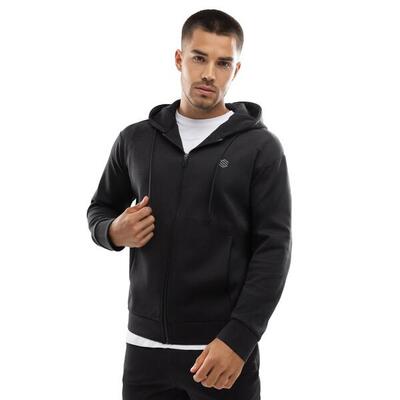Heren fitness sportieve hoodie met volledige rits intrepid zwart