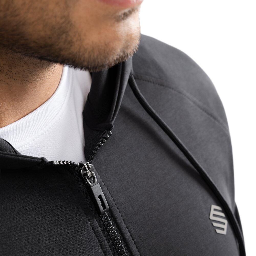 Sweat à capuche fitness zippé homme Intrepid Noir 4/7