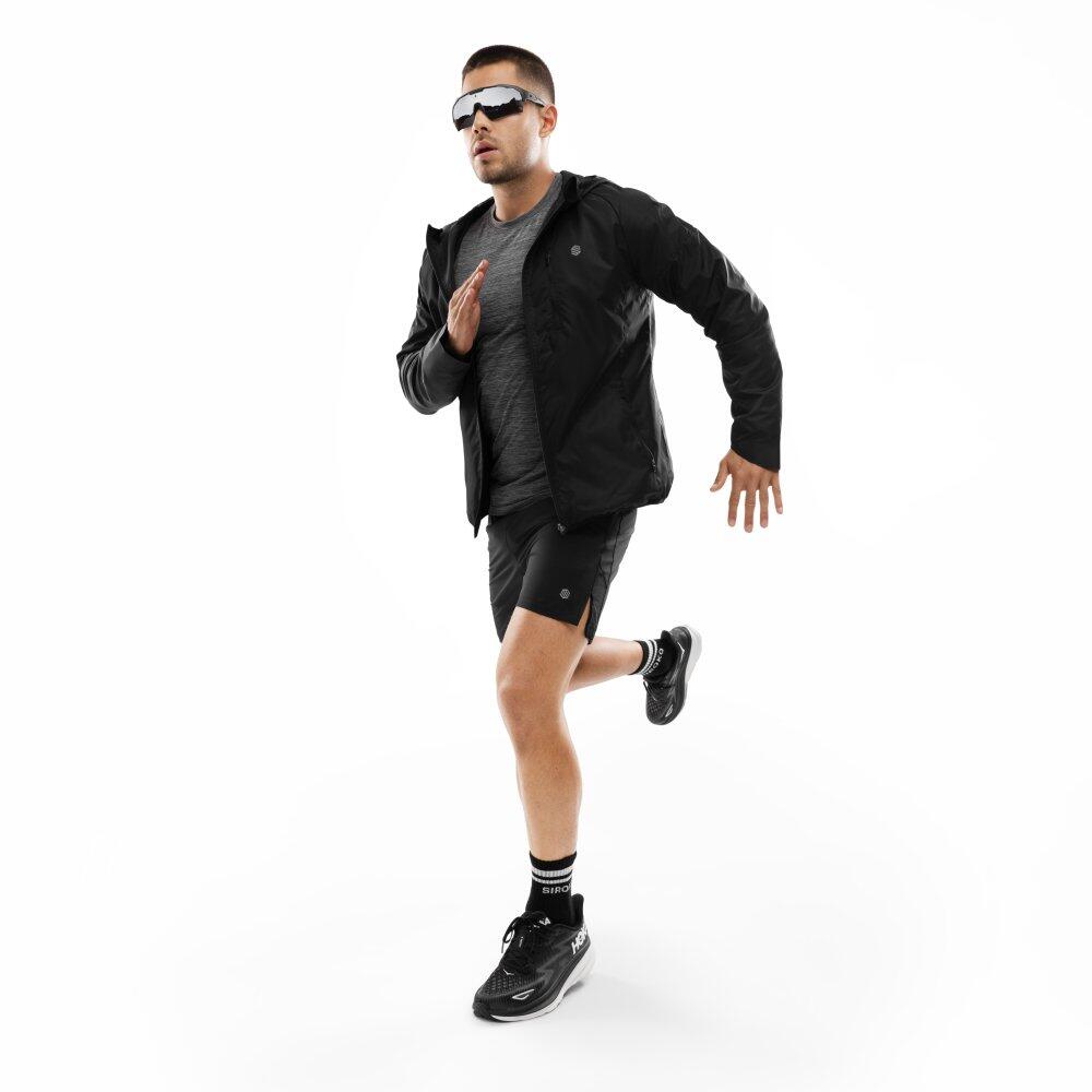 Men Fitness 's training windbreaker jacket Grand Marathon Black 3/7