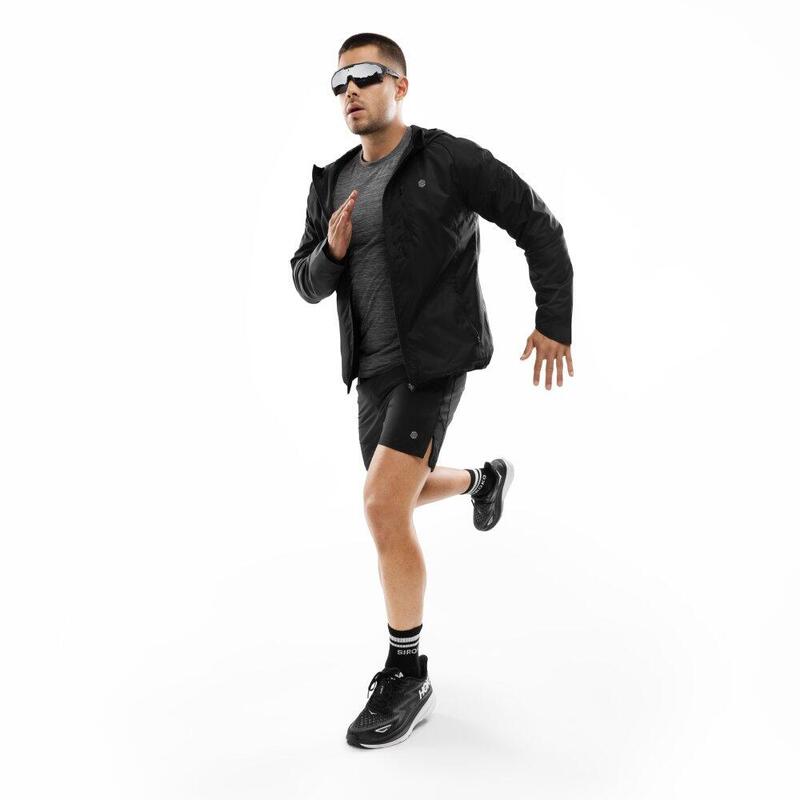 Jachetă windbreaker de antrenament pentru bărbați Grand Marathon Negru