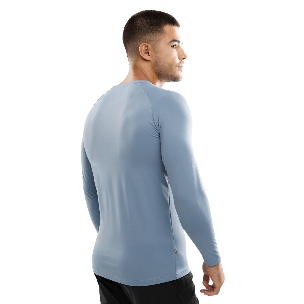 T-shirt fitness manches longues homme Aqua Bleu 2/7