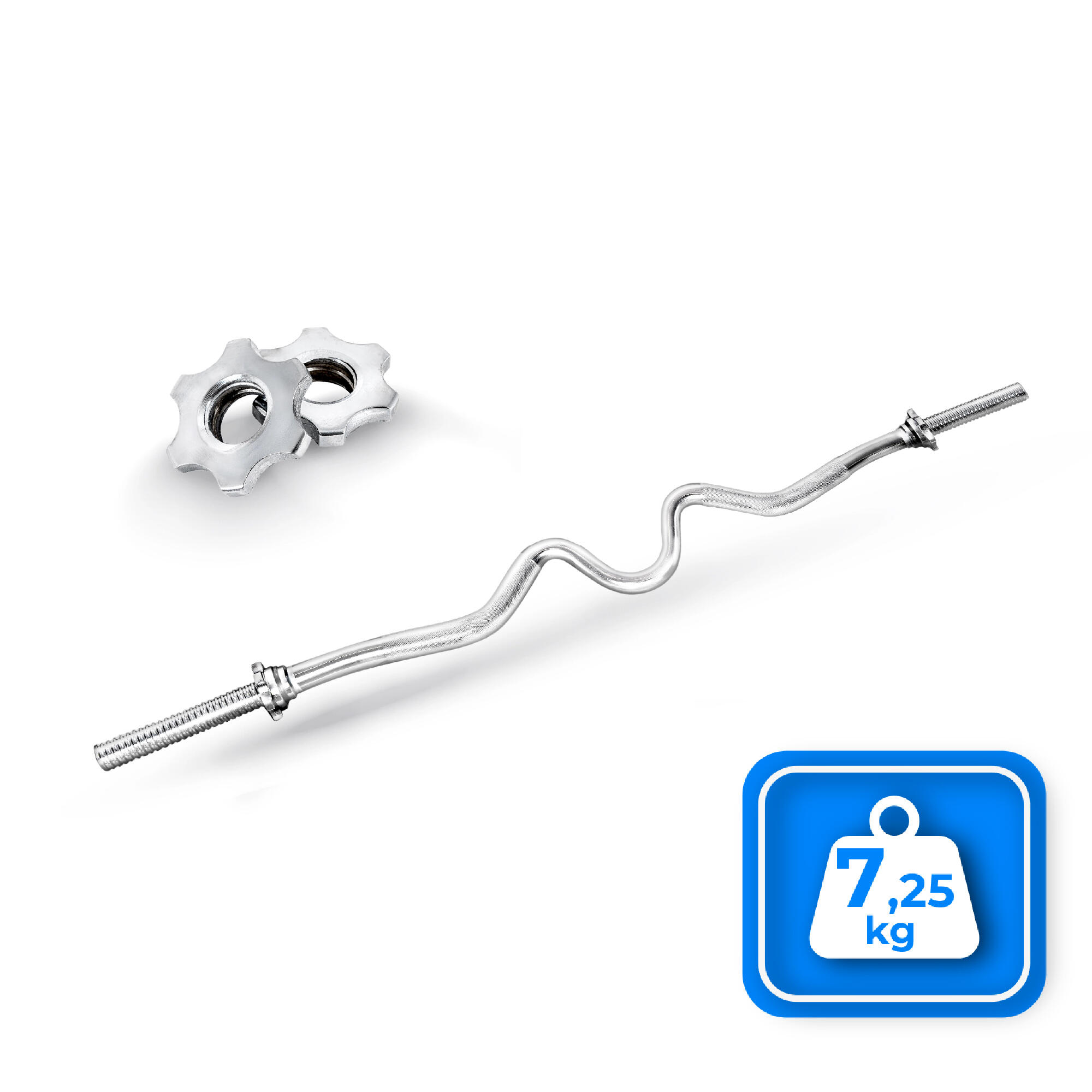 Dione Fitness Halterstang Curlstang 120cm - 30mm - Met schroefsluiting