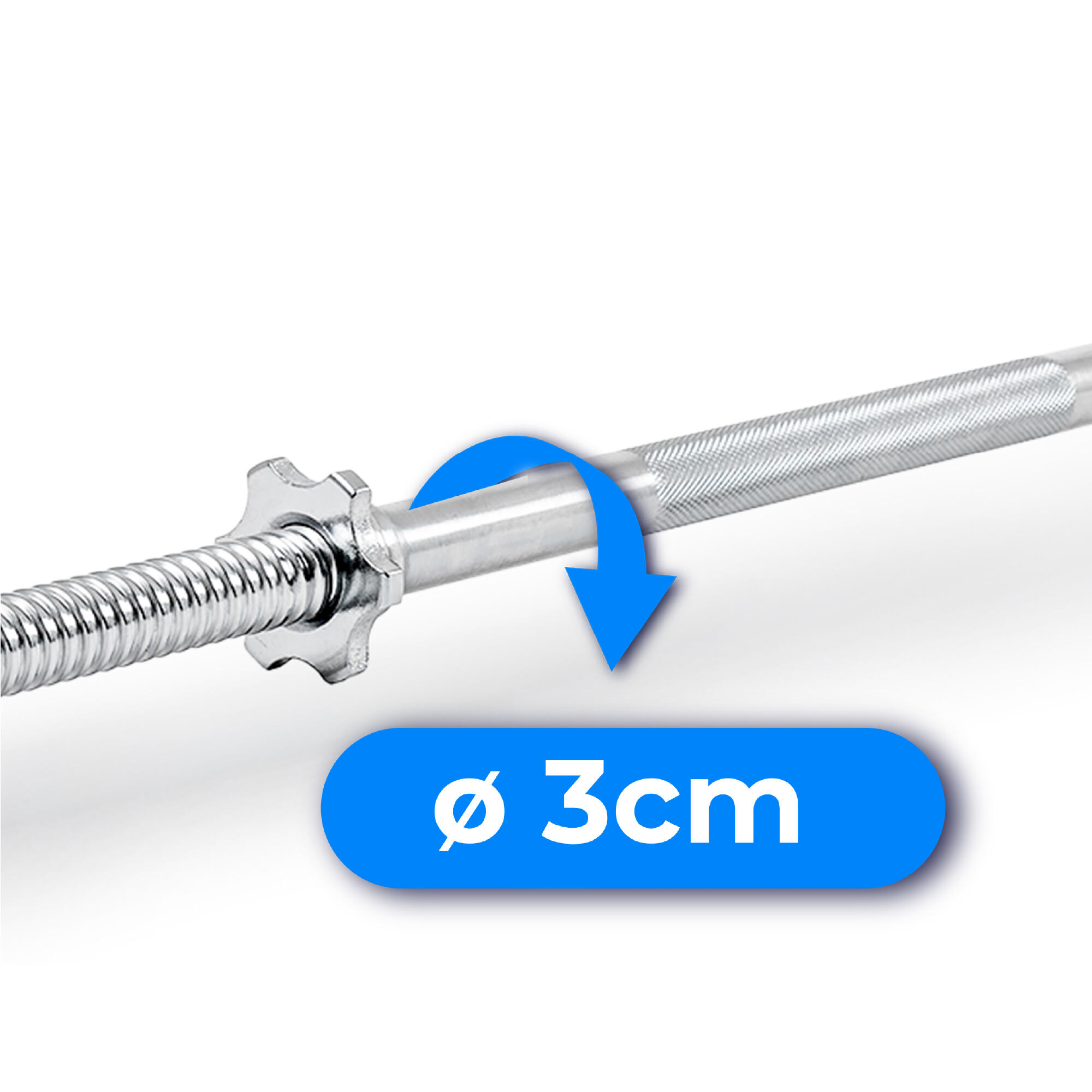 Barre droite vissée 150 cm Thunder 30 mm pinces 3/8