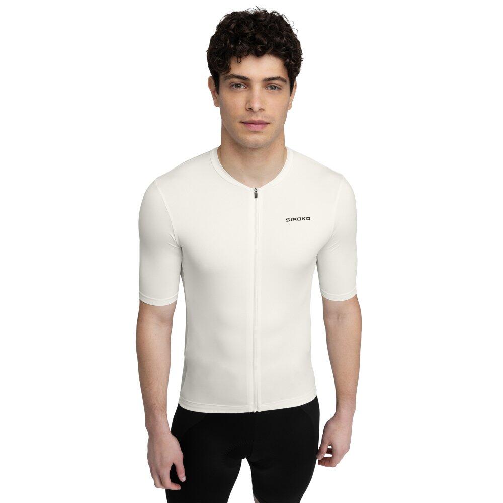 SIROKO Camisola de ciclismo manga curta homem Core Rim Drive Branco