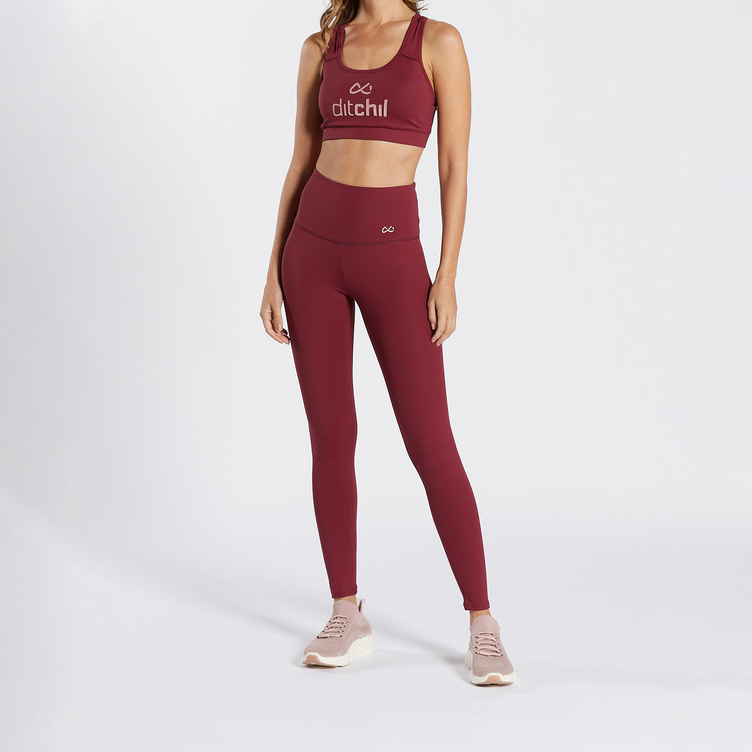 Ditchil - Legging Femme Ditchil - Bordeaux - Collant De Running - Rouge - Decathlon