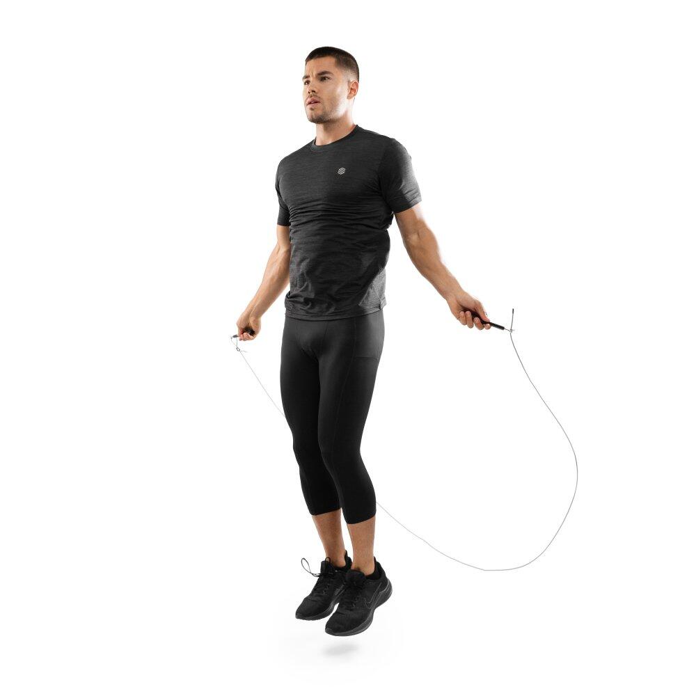 Mallas deportivas capri hombre fitness Enlli Negro 3/6
