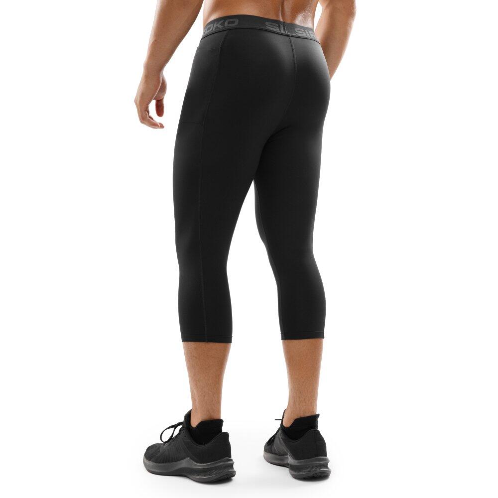 Mallas deportivas capri hombre fitness Enlli Negro 2/6