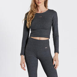 Ditchil Momentum crop top femme gris respirant et durable