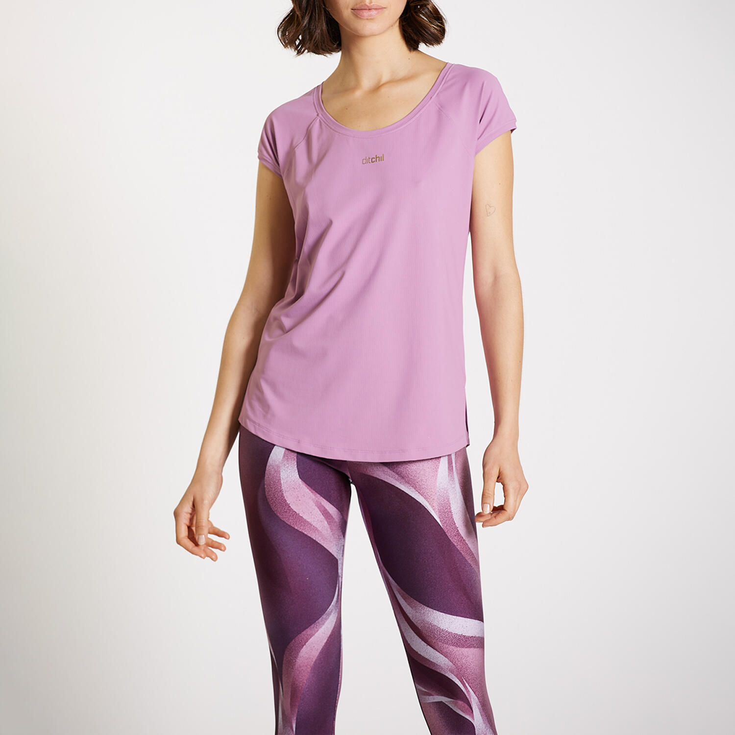 Ditchil - Ditchil T-shirt De Sport Femme Mauve - T-shirt Manches Courtes - Rose - Decathlon