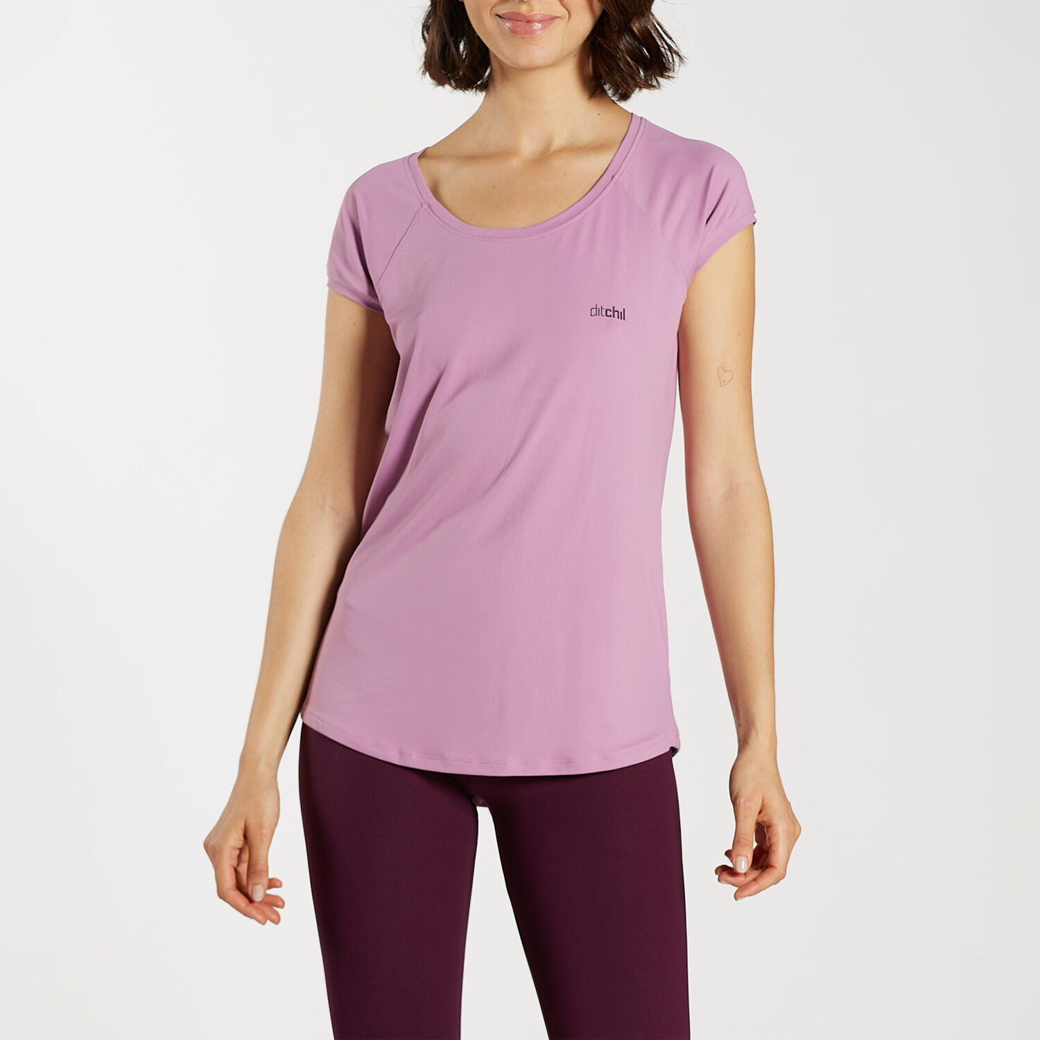 Ditchil - Ditchil T-shirt Ease Femme - T-shirt Manches Courtes - Violet - Decathlon