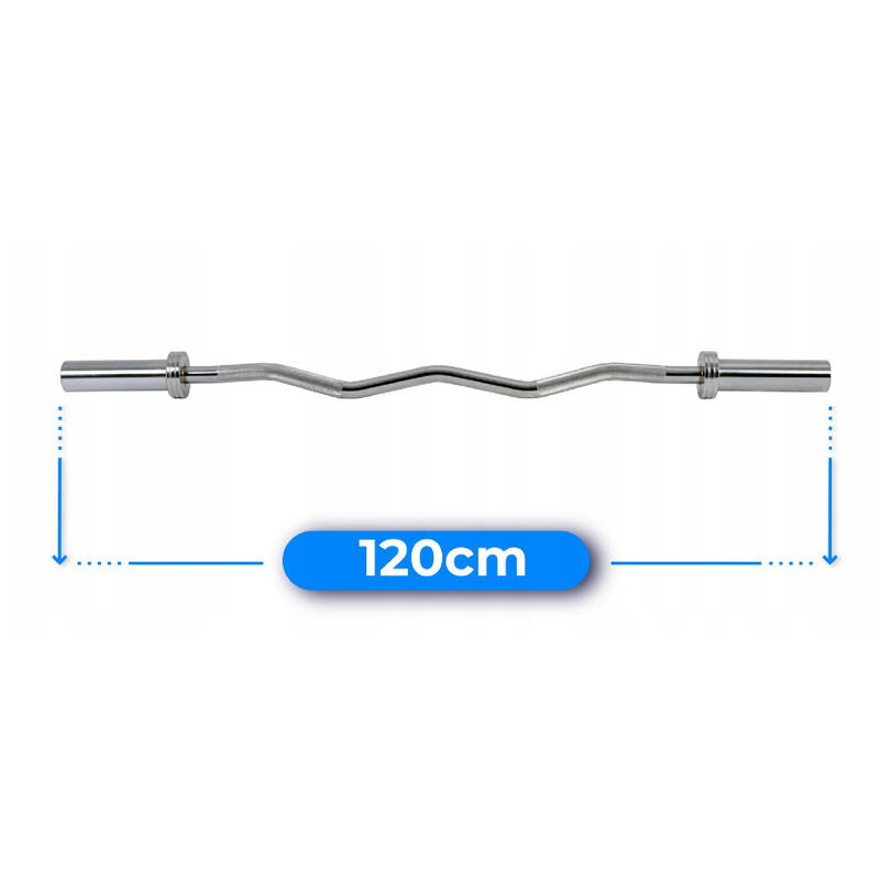 Gryf olimpijski lekko łamany 120cm stalowy 50mm Thunder