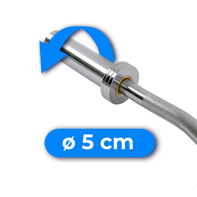 Gryf olimpijski lekko łamany 120cm stalowy 50mm Thunder