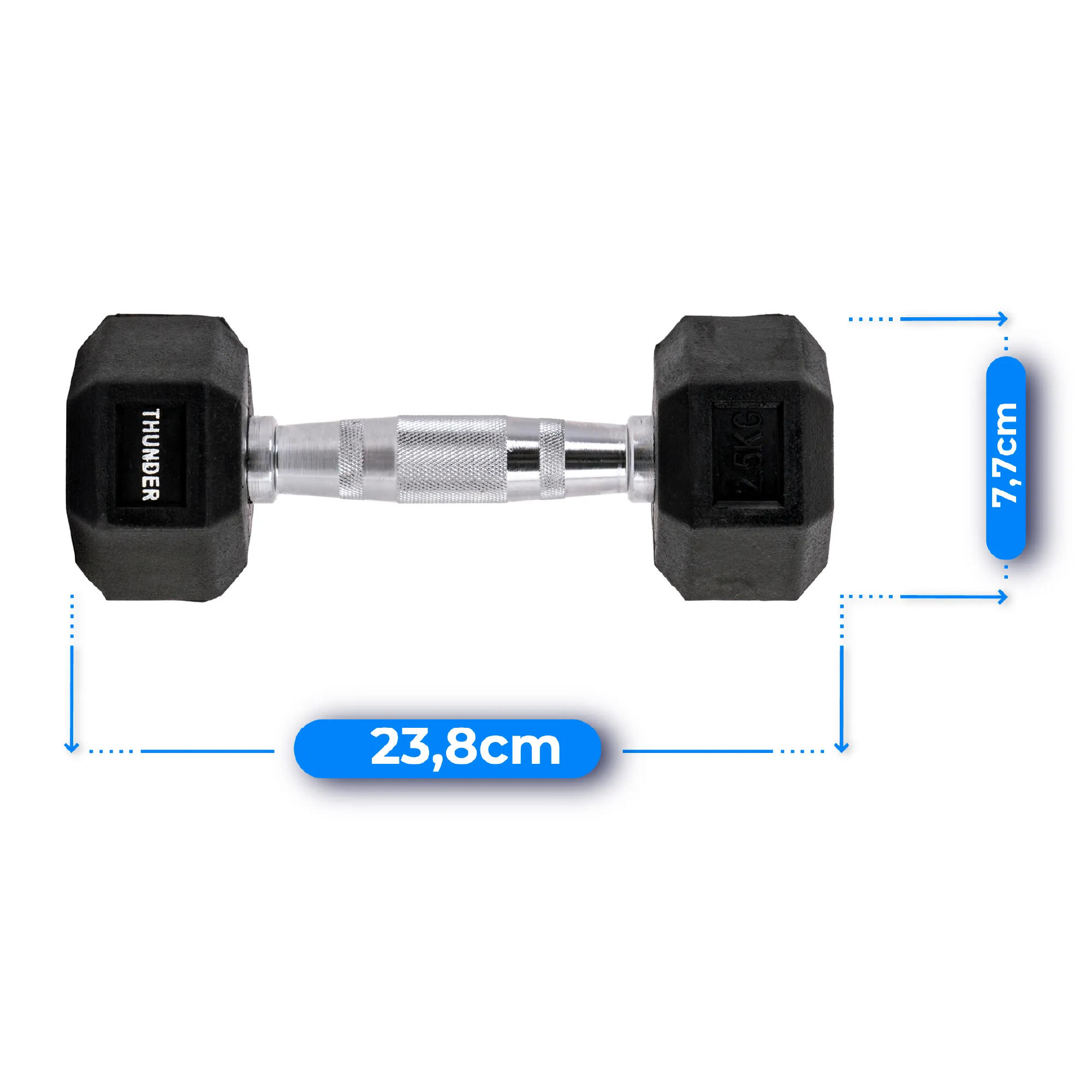 Manubrio esagonale Thunder hex 2,5kg 2/8