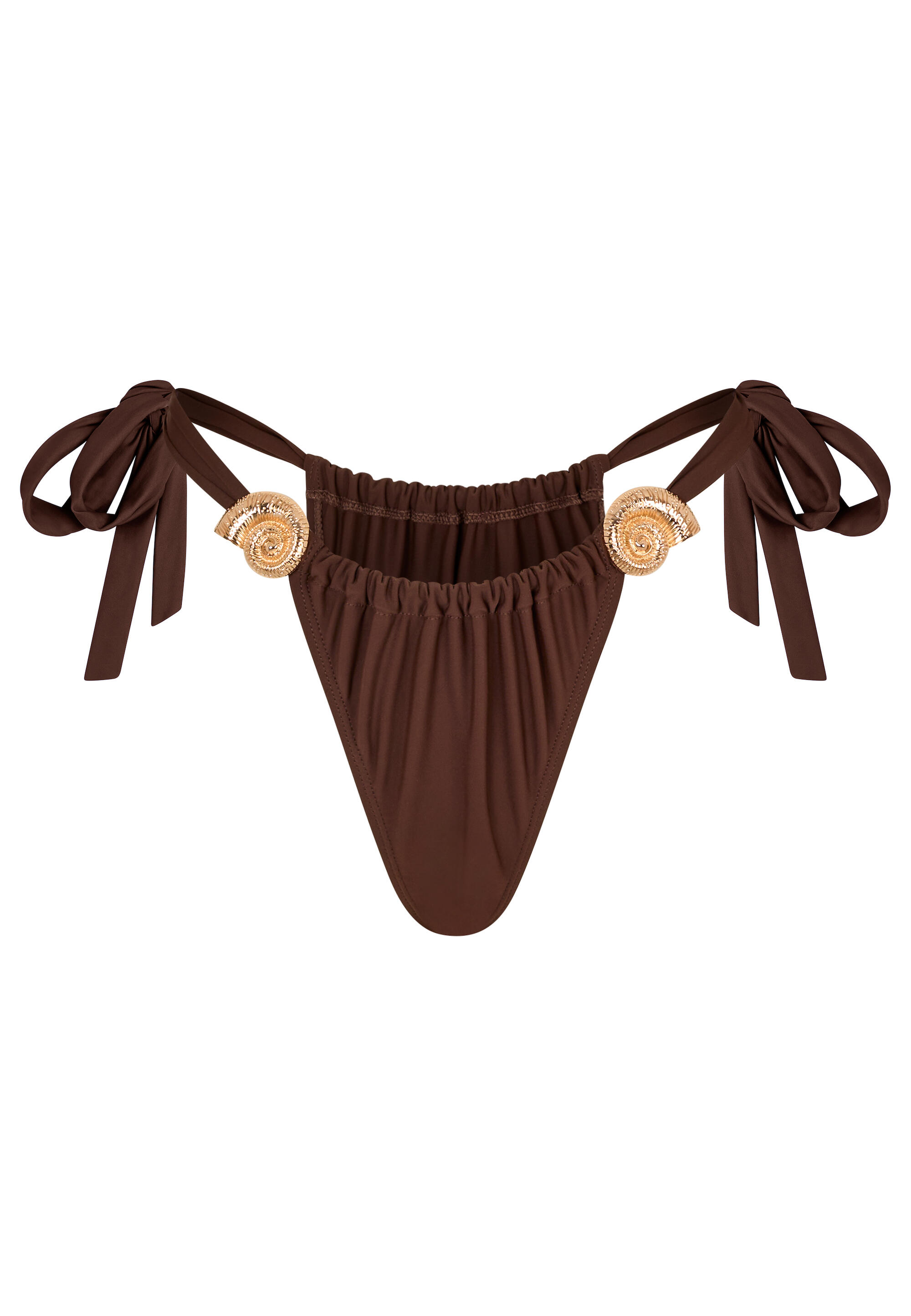 Bikinihose Nautilius Shell Ruched Tie Side Bikini Bottoms 1/5