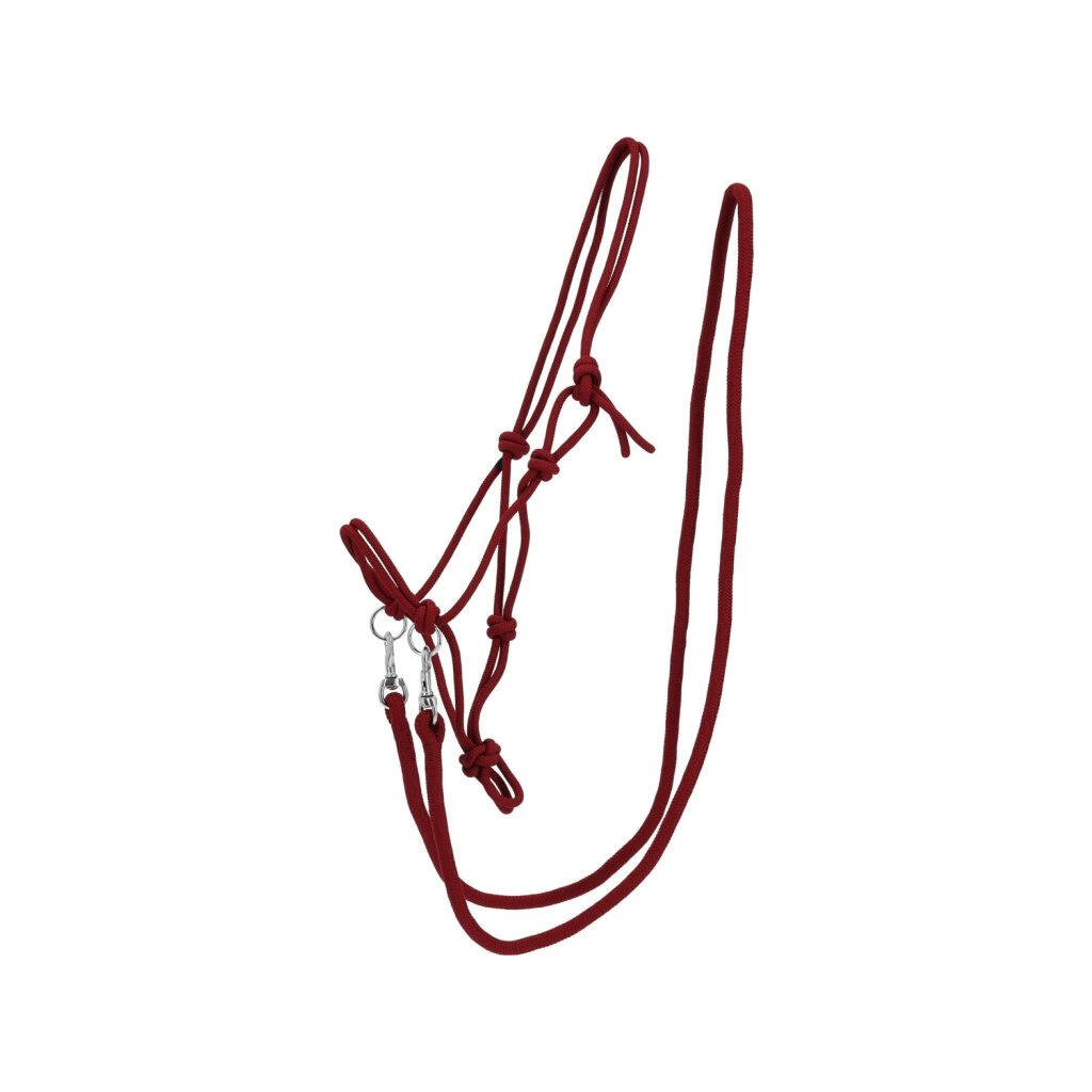 Qhp - Licol En Corde Avec Rênes Pour Cheval Qhp - Licol - Marron|rouge - Fs - Decathlon