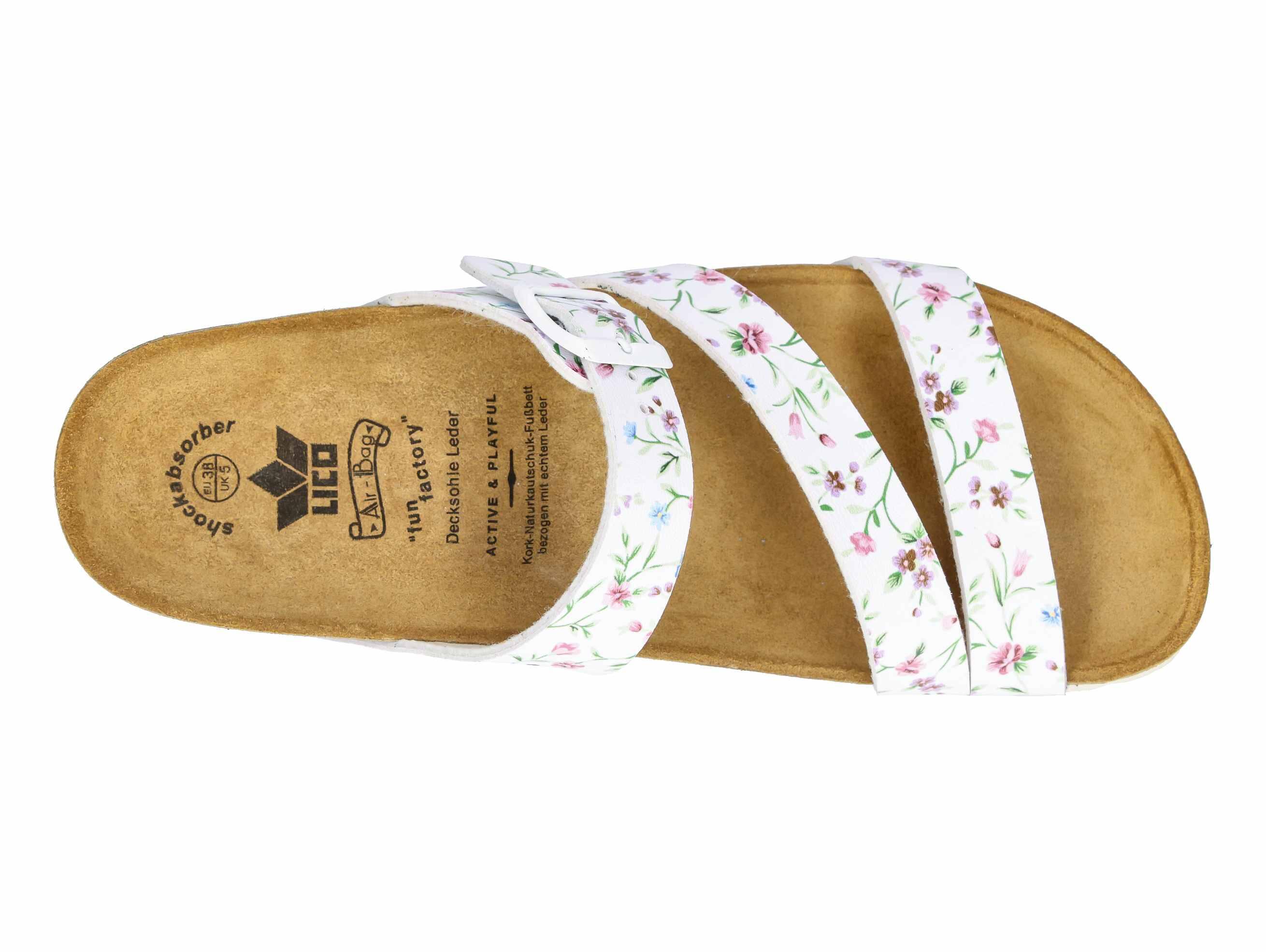 Pantolette Damen Schnallen LICO Natural Glitter 5/6
