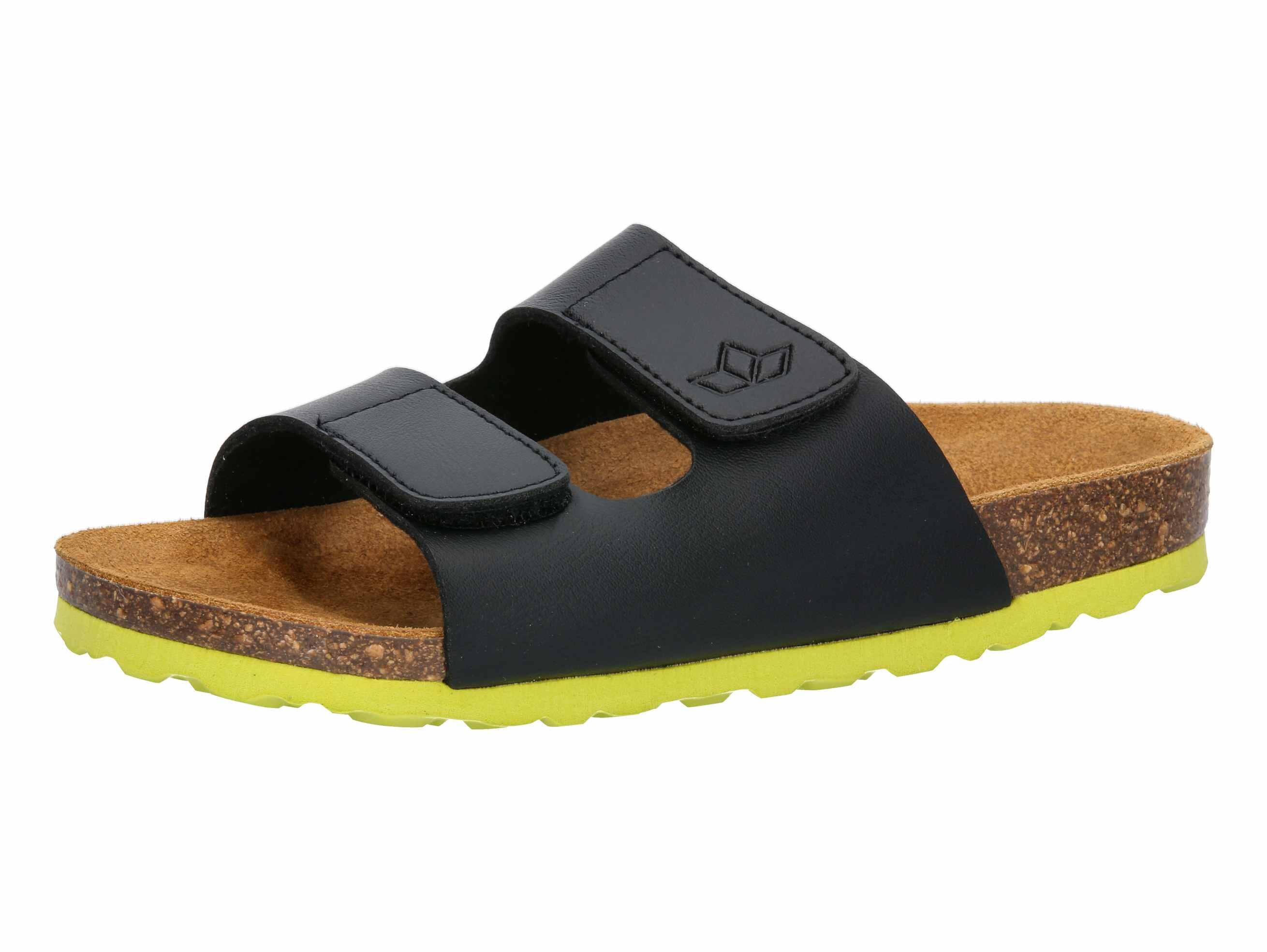 LICO LICO Bioline Boys' Mule Velcro in Black Felt with EVA Sole