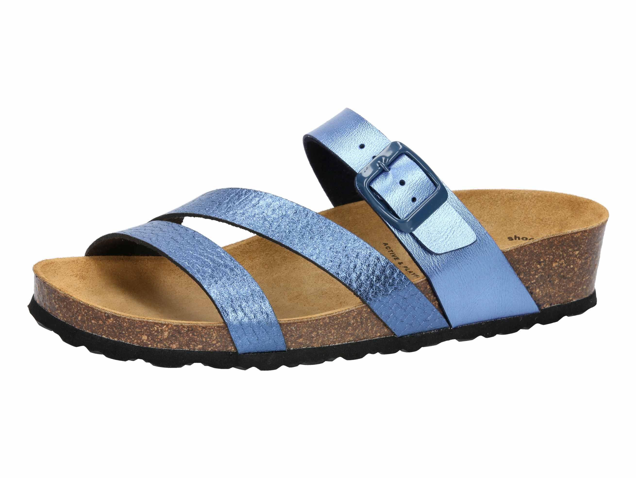 LICO LICO Glitter Mule women's blue synthetic buckles leather