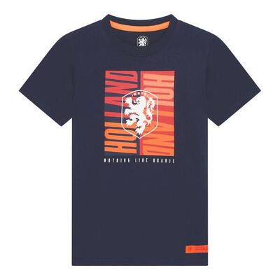 Nederlands elftal big logo t-shirt kinderen - navy blue
