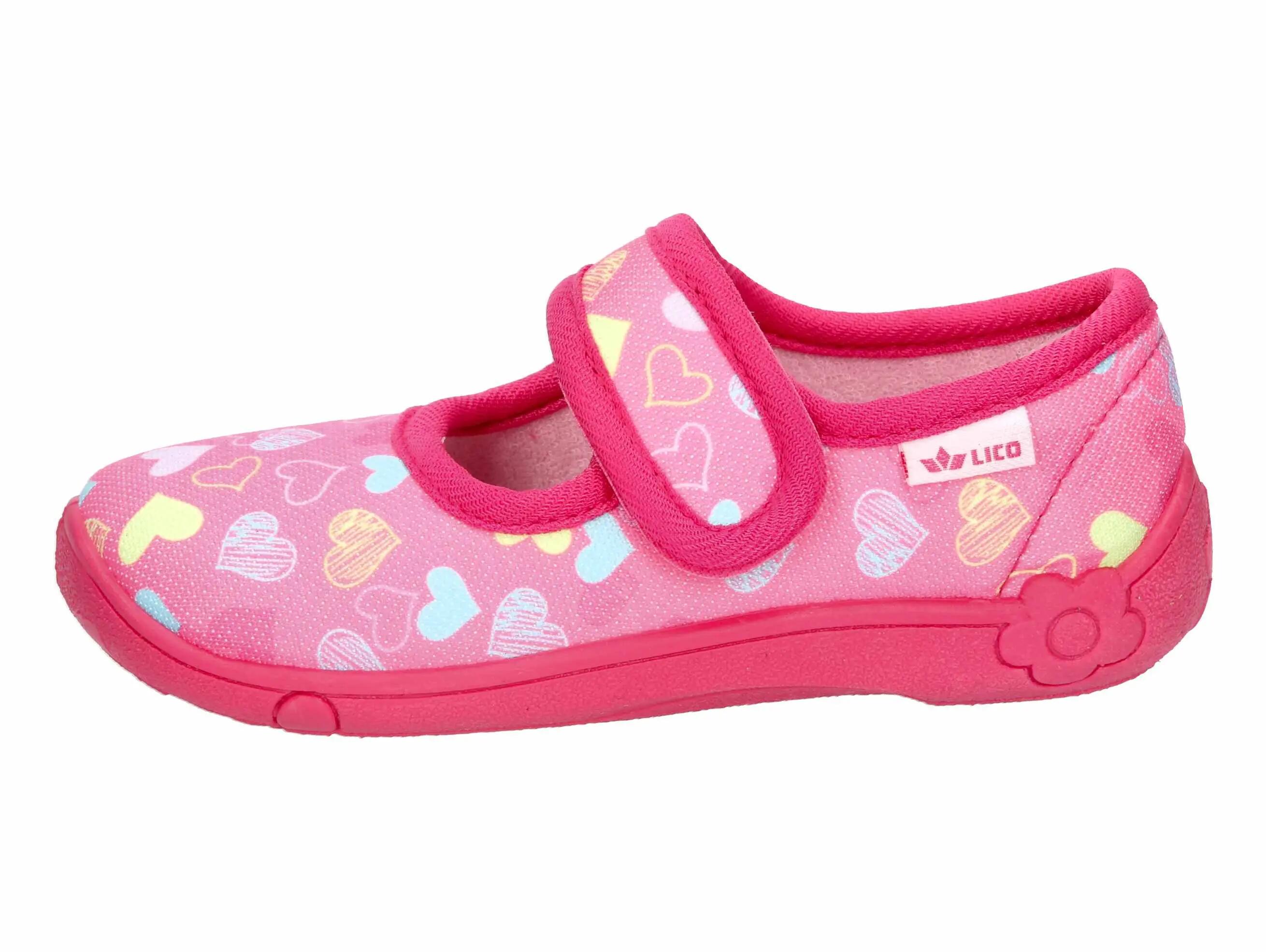 LICO Cookie Girl kinderpantoffel van canvas met klittenband 2/6