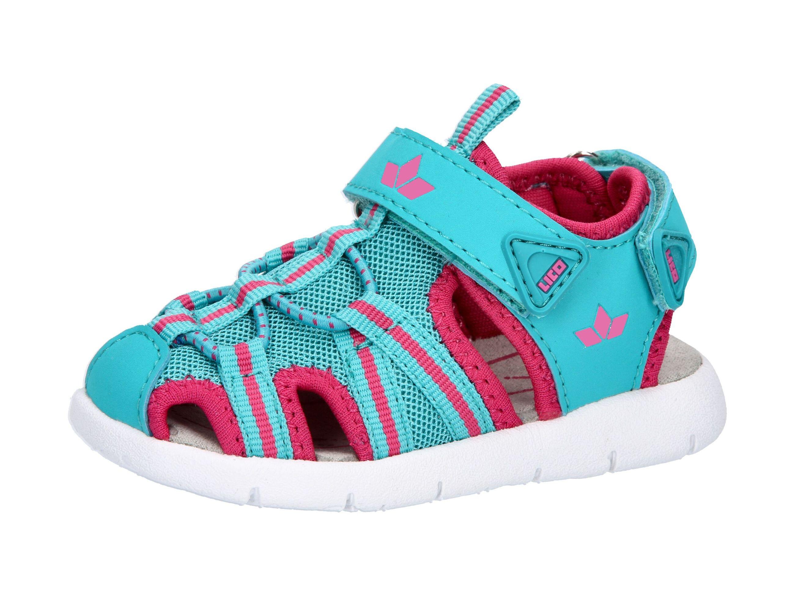 LICO LICO Nikita VS Girls' Nylon Sandals Turquoise/Pink with Velcro CME