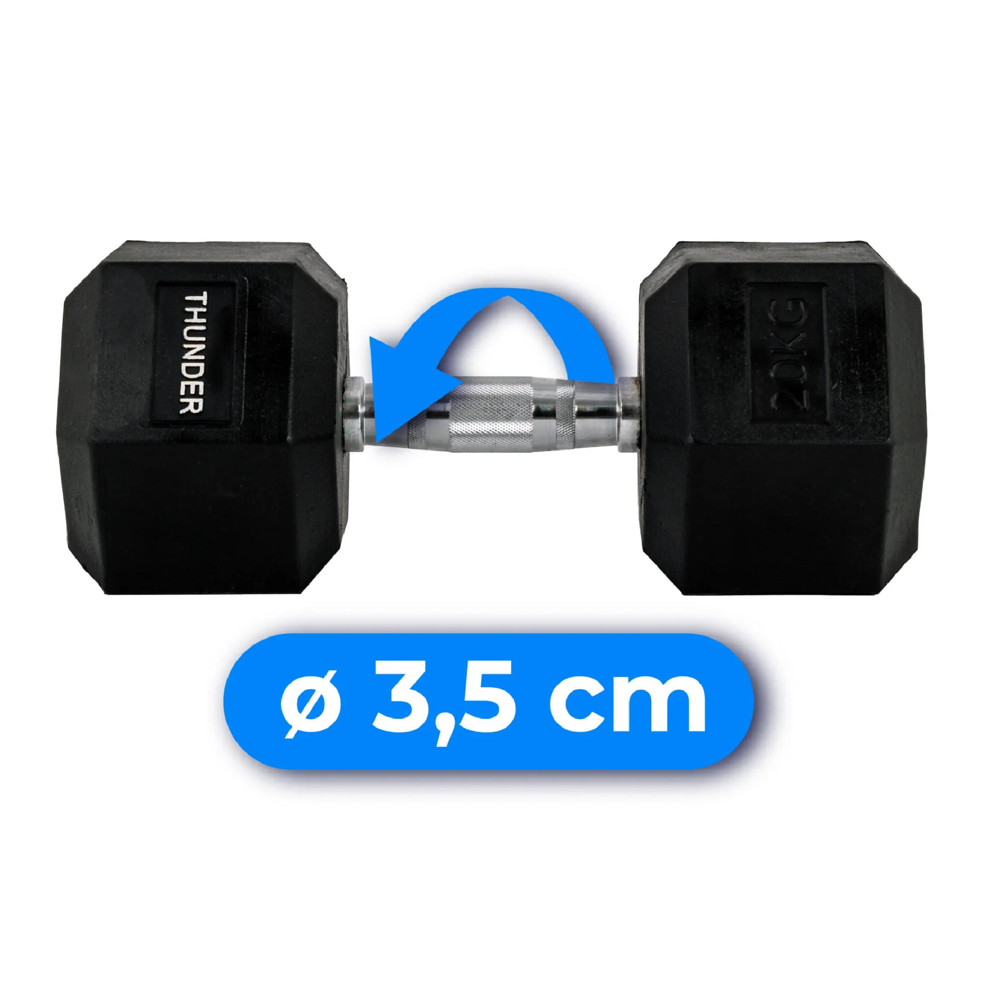 Hexagonale halter Thunder hex 20kg 5/8