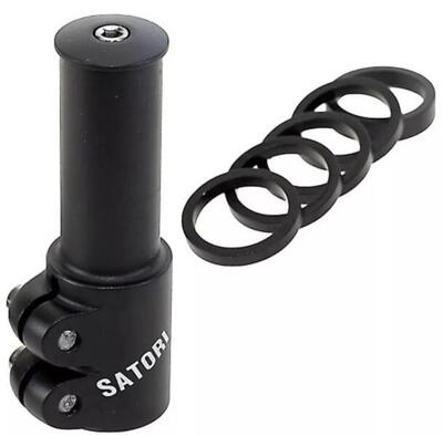 Stuurpenverlenger satori 1-1/8 - zwart