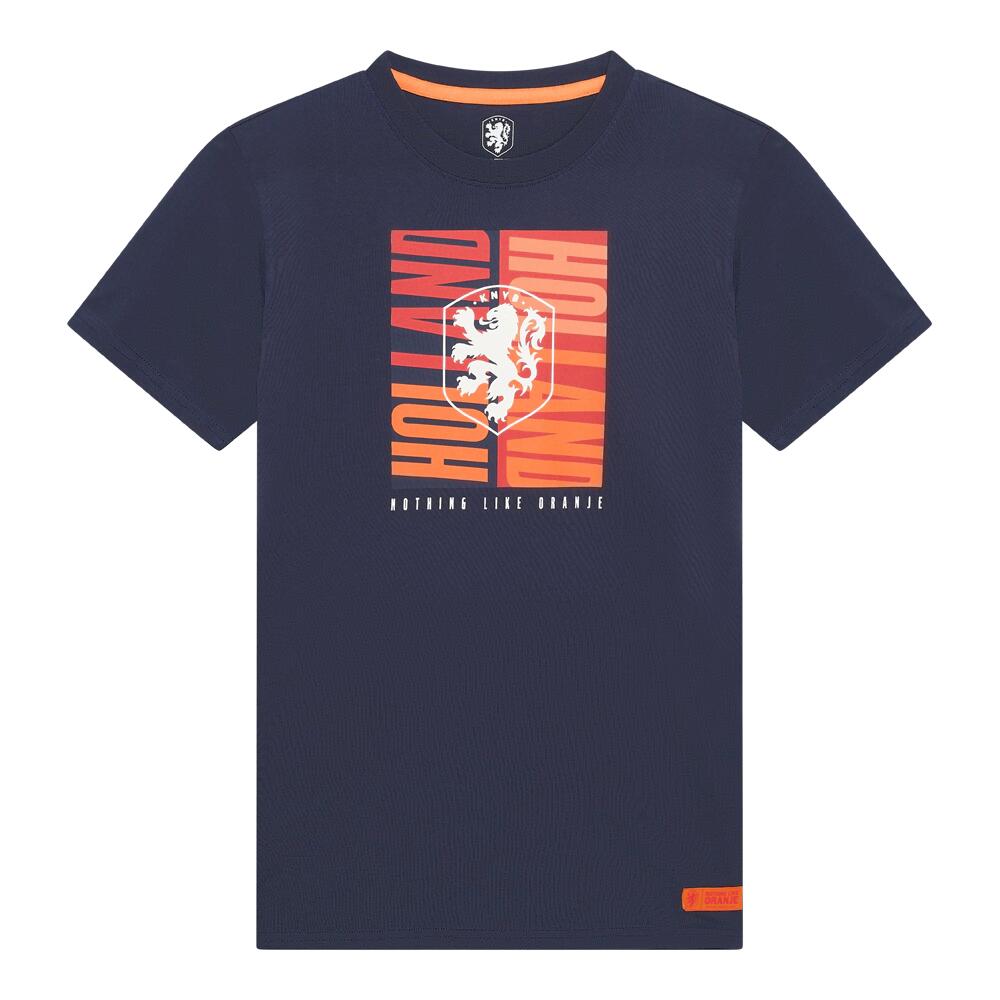 Nederlands Elftal Big Logo T-shirt Heren - Navy Blue