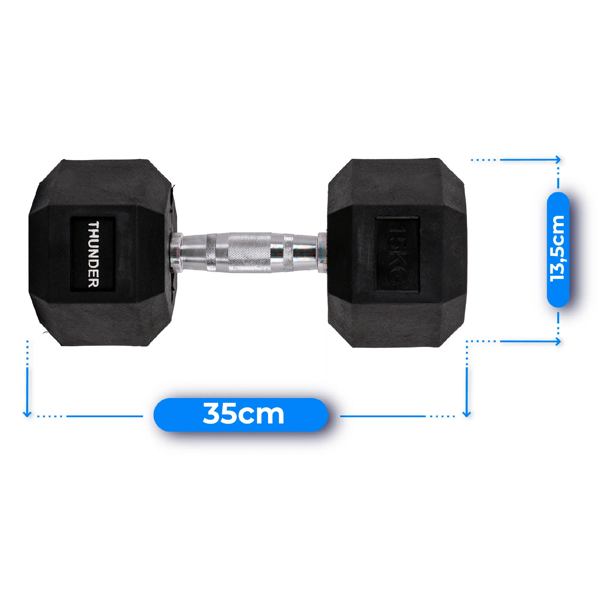 Haltère hexagonale THUNDER HEX 15 kg 2/8