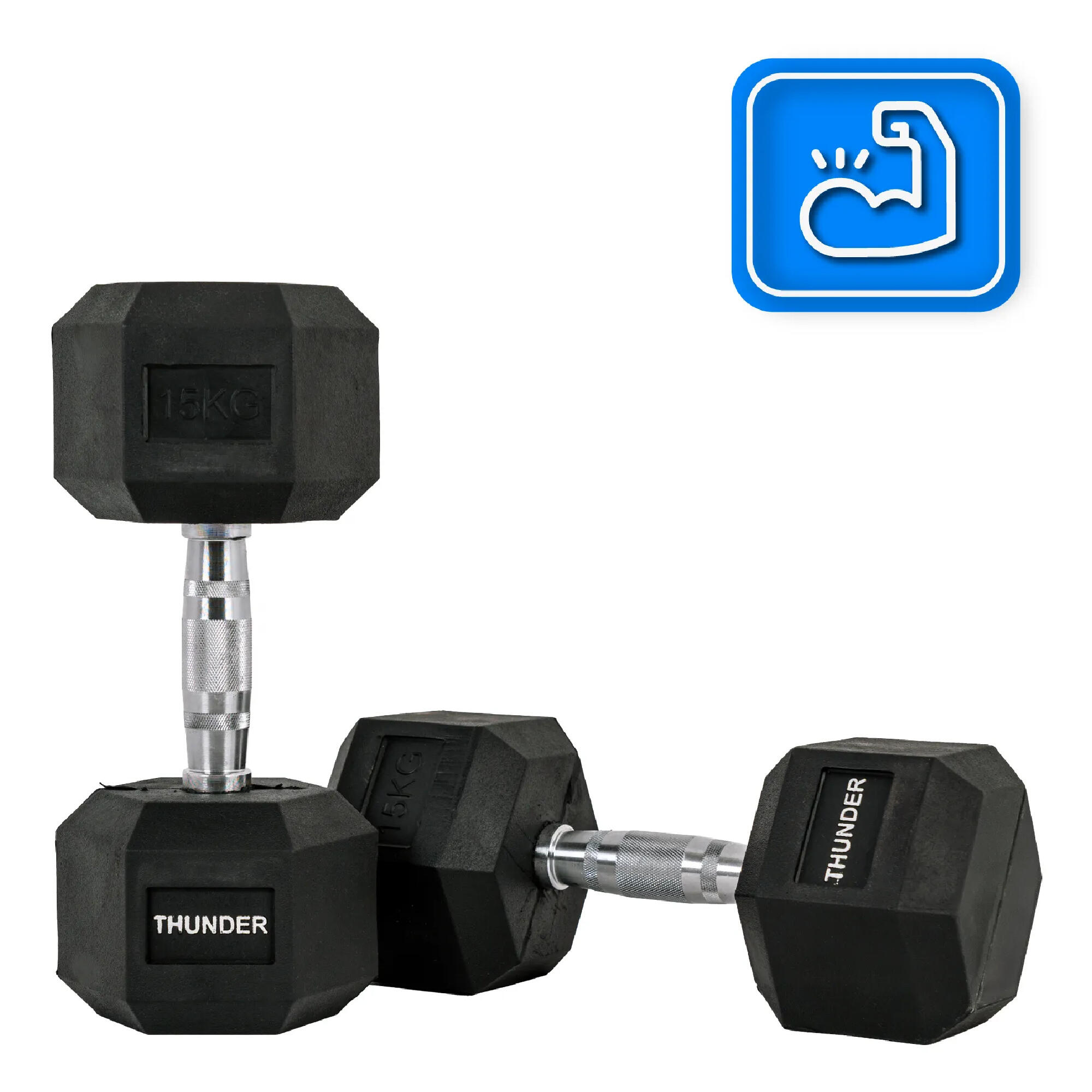 Haltère hexagonale THUNDER HEX 15 kg 7/8