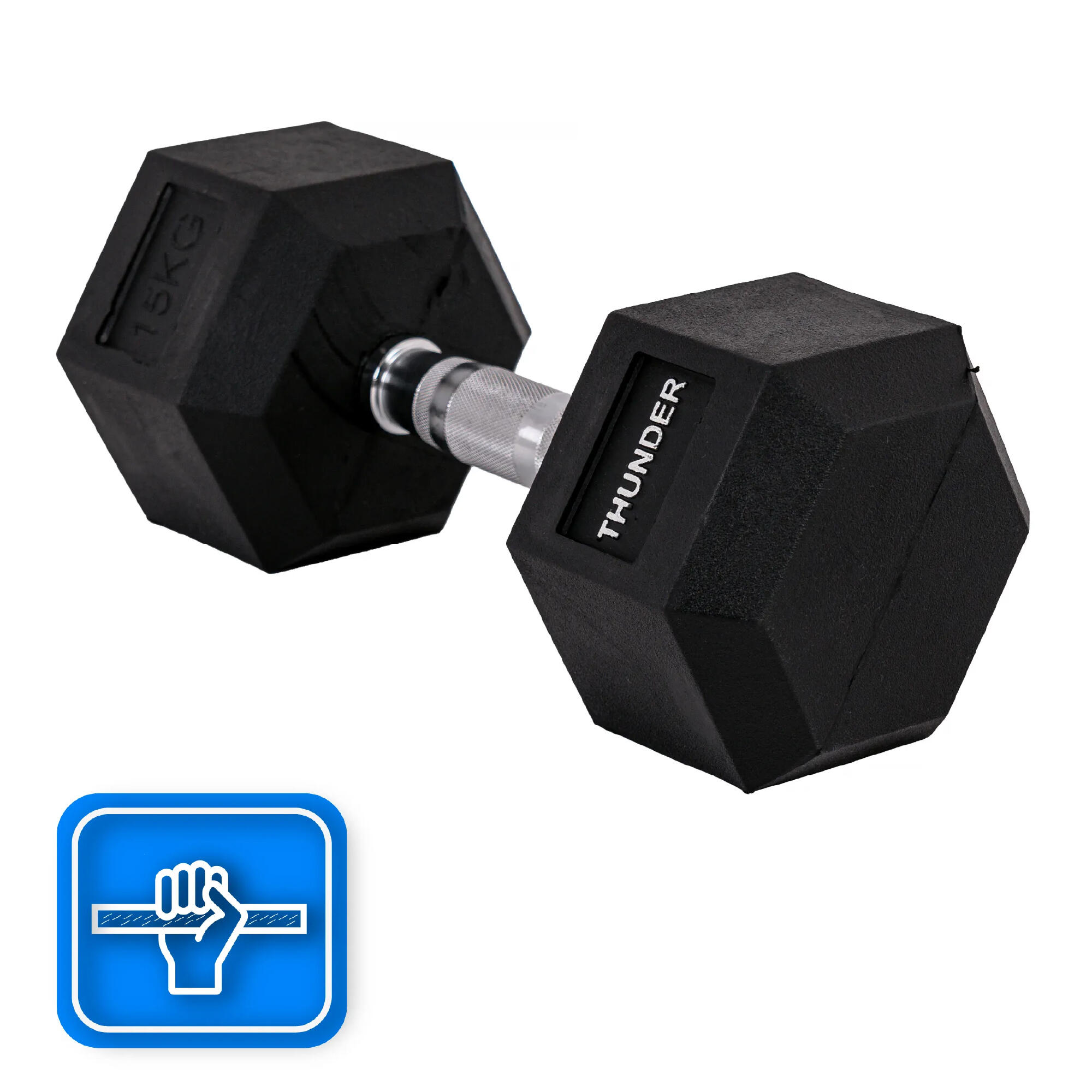 Haltère hexagonale THUNDER HEX 15 kg 6/8