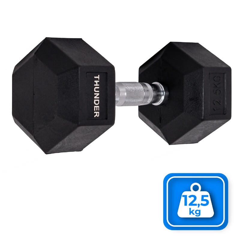 Halteră hexagonală THUNDER HEXAGONAL-DUMBBELLS-12,5KG, 12,5 kg