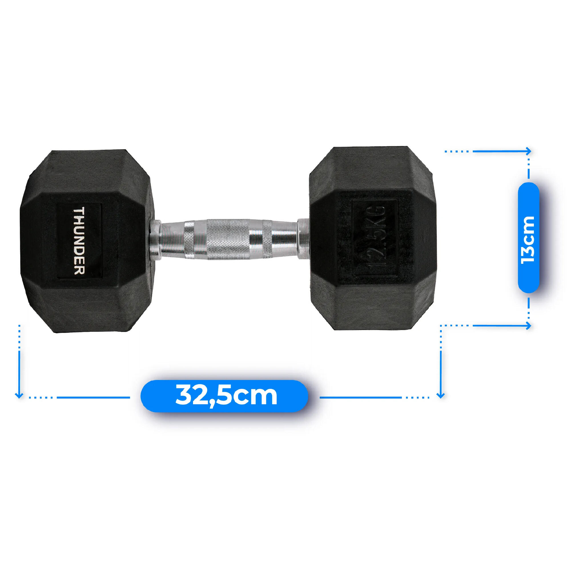 Haltère hexagonale Thunder HEX 12,5 kg 2/8