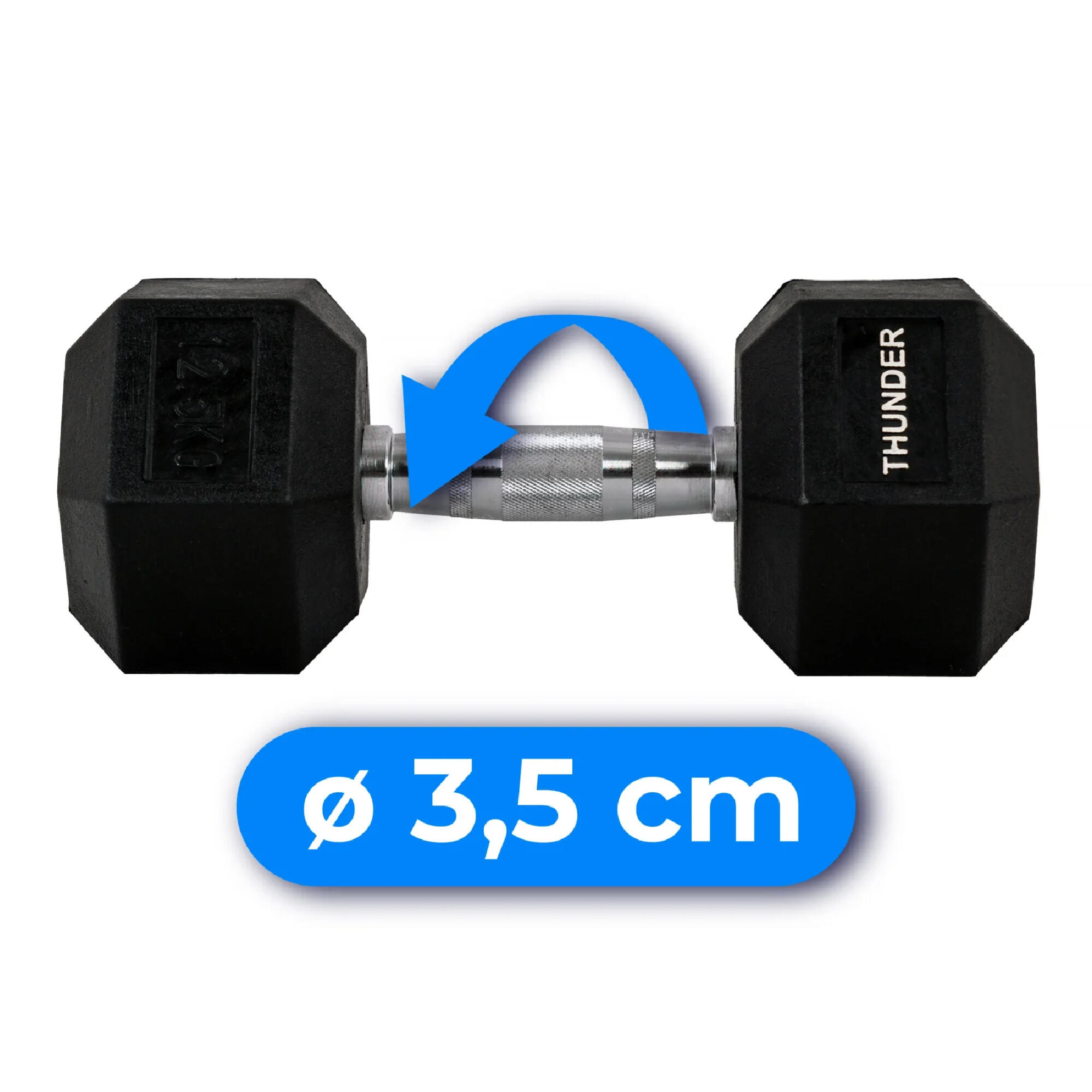 Haltère hexagonale Thunder HEX 12,5 kg 5/8