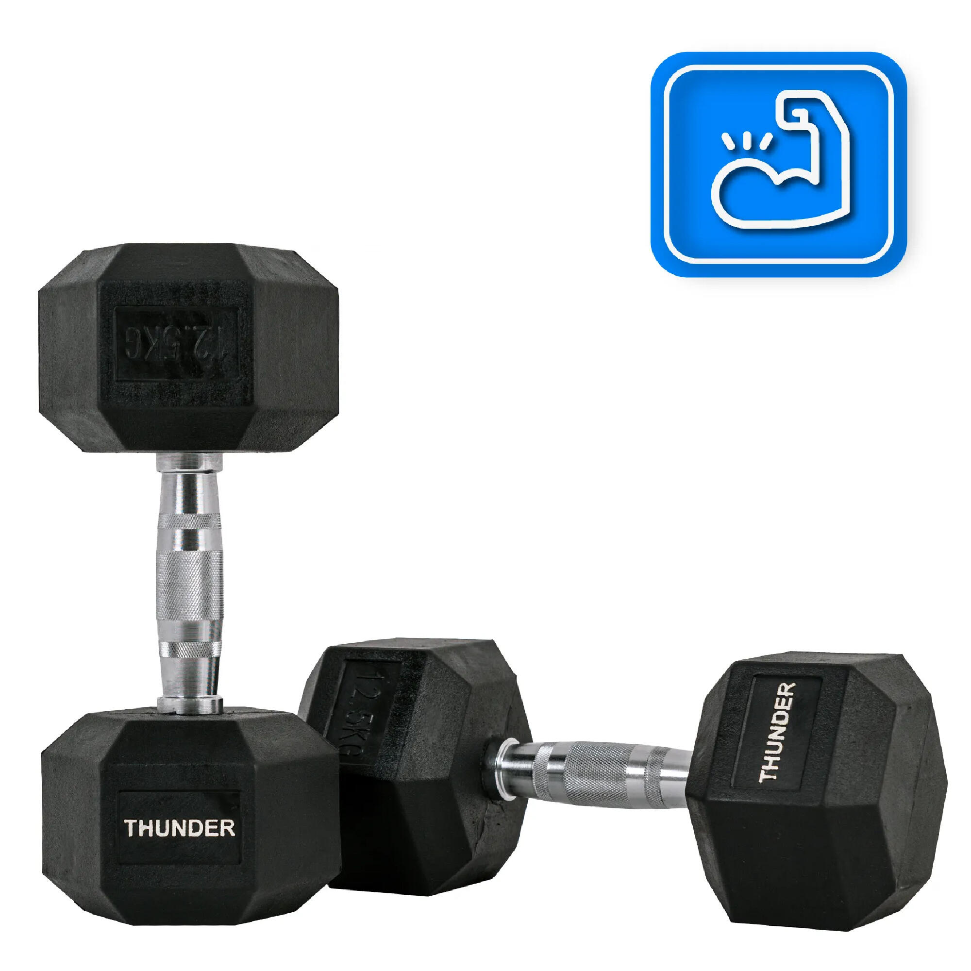 Haltère hexagonale Thunder HEX 12,5 kg 7/8