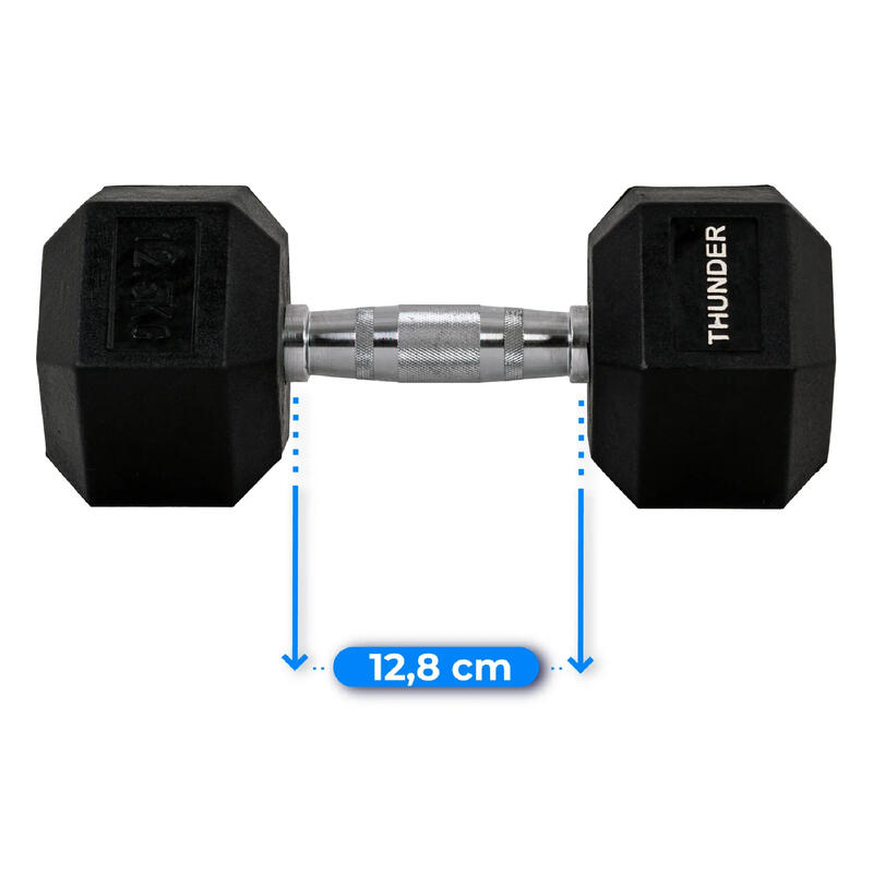 Halteră hexagonală THUNDER HEXAGONAL-DUMBBELLS-12,5KG, 12,5 kg