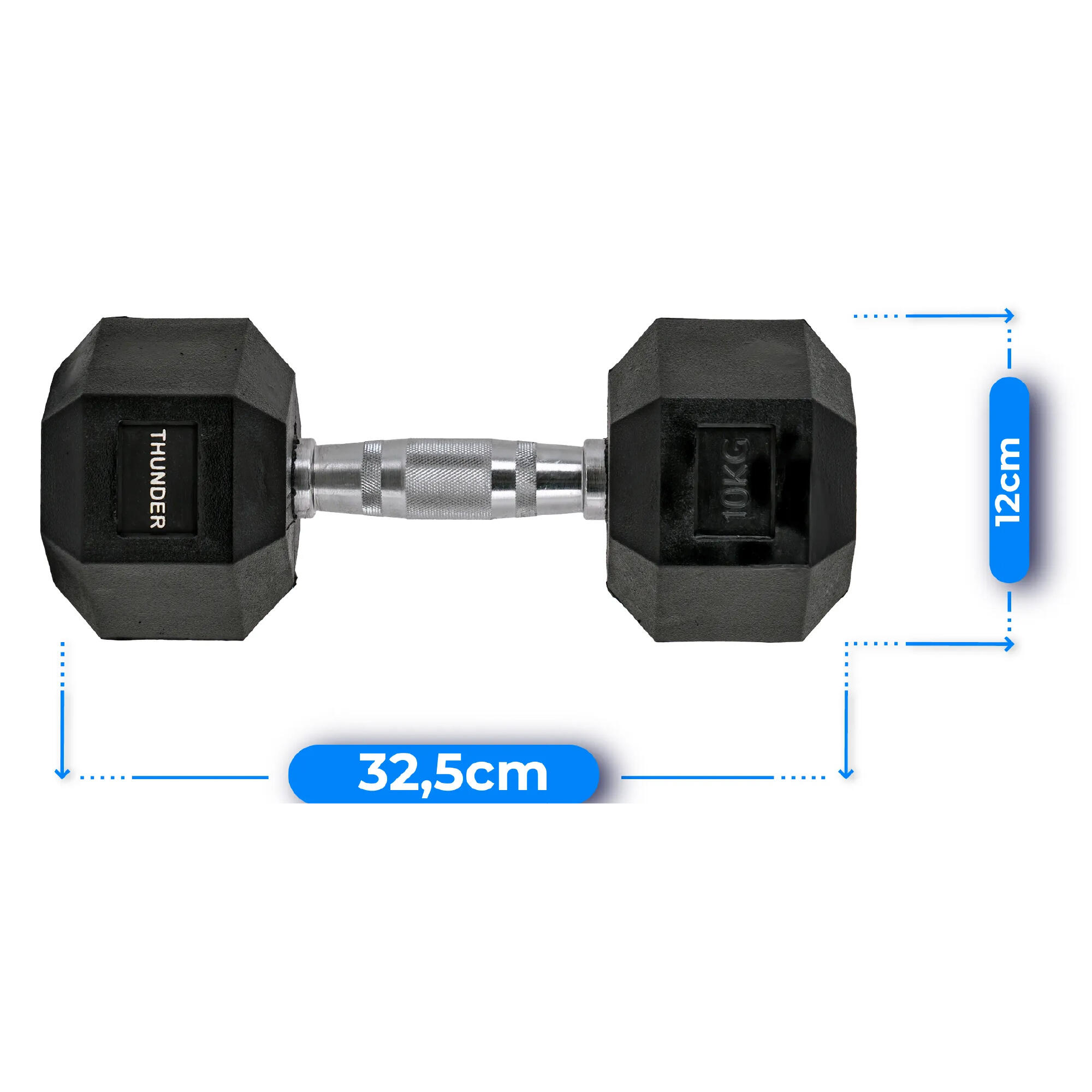 Hantla hexagonalna Thunder hex 10kg 2/8